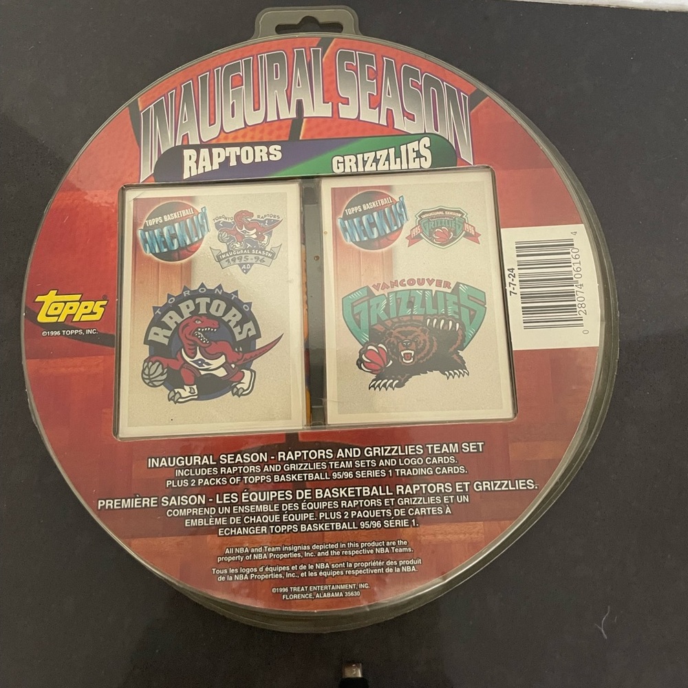 TORONTO RAPTORS & VANCOUVER GRIZZLIES INAUGURAL SEASON 95/96 TEAM SET Topps Card